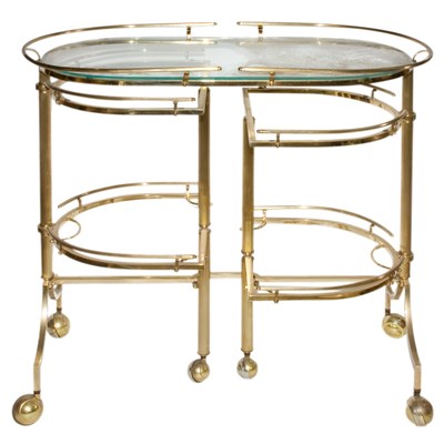 Lot 117 - Two Glass and Metal Tea Carts Height of larger...