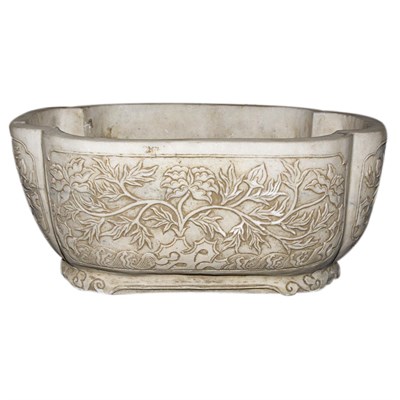 Lot 85 - Chinese Marble Jardiniere Of lobed rectangular...
