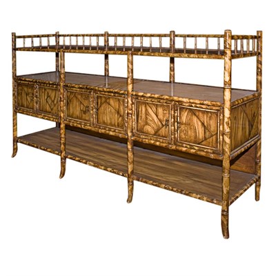 Lot 146 - Faux Bamboo and Mahogany Server Height 42...
