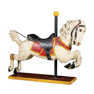 Lot 186 - Carved and Painted Jumper Carousel Horse On a...