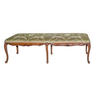 Lot 156 - Louis XV Style Walnut Bench Height 17 inches,...