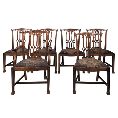 Lot 250 - Set of Eight George III Style Mahogany Dining...