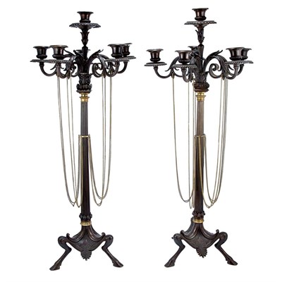 Lot 270 - Pair of William IV Gilt and Patinated-Bronze...