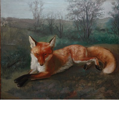 Lot 261 - P.T. Tax Danish, 19th Century Recumbent Fox in...