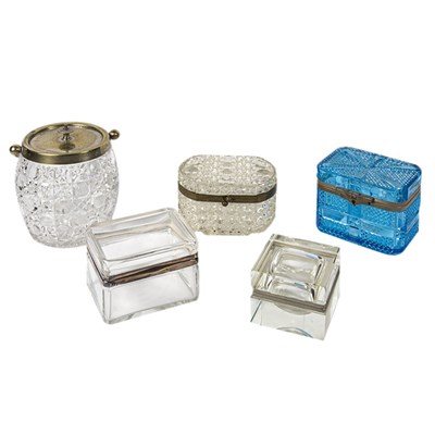 Lot 183 - Group of Four Metal Mounted Glass Boxes;...
