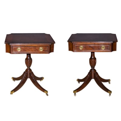 Lot 190 - Pair of Federal Style Mahogany Side Tables...