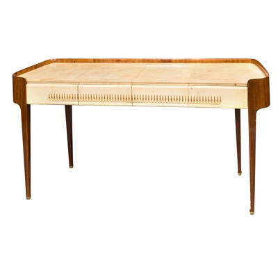 Lot 180 - Desk Italy, 20th century Vellum, rosewood and...