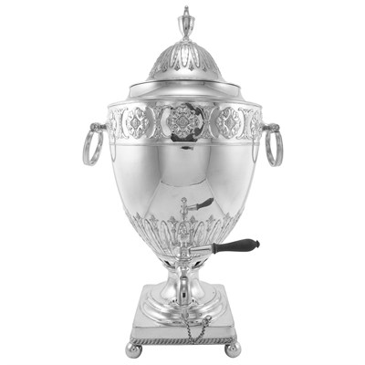 Lot 280 - George III Style Silver Plated Hot Water Urn...