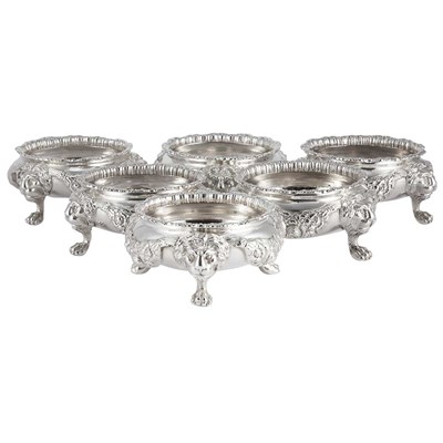 Lot 284 - Set of Six Victorian Silver Plated Salts...