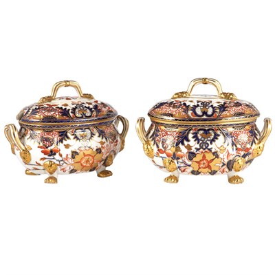 Lot 259 - Pair of Derby Porcelain Sauce Tureens Circa...