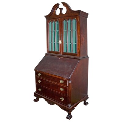 Lot 203 - Federal Style Mahogany Secretary Bookcase...