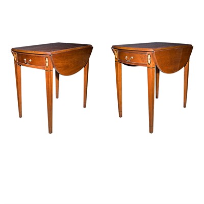 Lot 258 - Pair of George III Style Inlaid Mahogany...