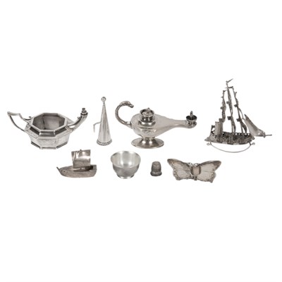 Lot 284 - Group of Silver and Silver Plated Small Table...
