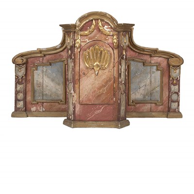 Lot 136 - Italian Baroque Faux Painted and Parcel Gilt...