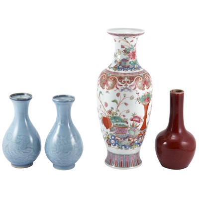 Lot 429 - Group of Four Chinese Glazed Porcelain Vases...