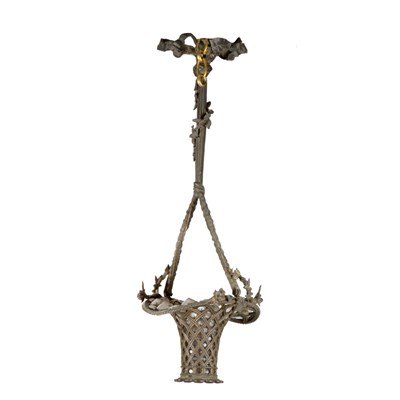Lot 368 - Louis XVI Style Patinated-Metal and Glass Hall...