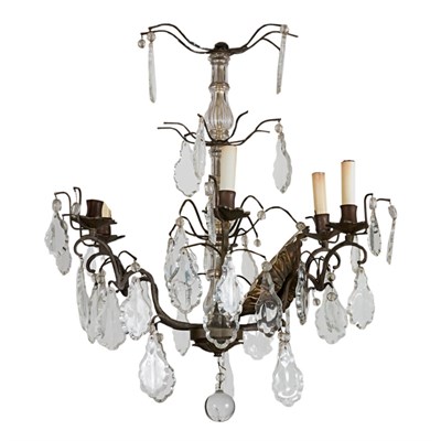 Lot 372 - Louis XV Style Patinated-Metal and Glass...