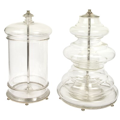 Lot 426 - Two Glass Lamps Height of tallest 21 inches.
