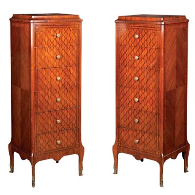 Lot 584 - Pair of Louis XVI Style Parquetry Inlaid...