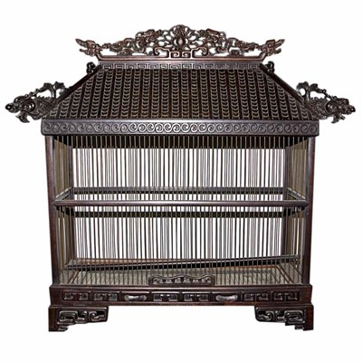 Lot 146 - Chinese Wood Birdcage 19th/20th Century Of...
