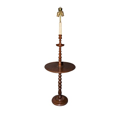Lot 346 - George III Style Mahogany Candlestick Lamps...