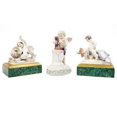 Lot 350 - Group of Three German Porcelain Figural Groups...