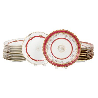 Lot 352 - Two Sets of French Porcelain Dessert Plates...