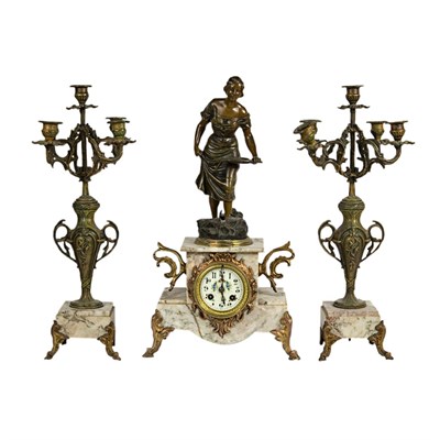 Lot 363 - Louis XV Style Patinated-Metal and Marble...