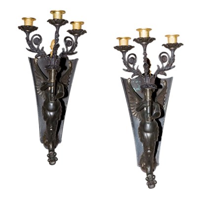 Lot 332 - Pair of Neoclassical Gilt and Patinated...