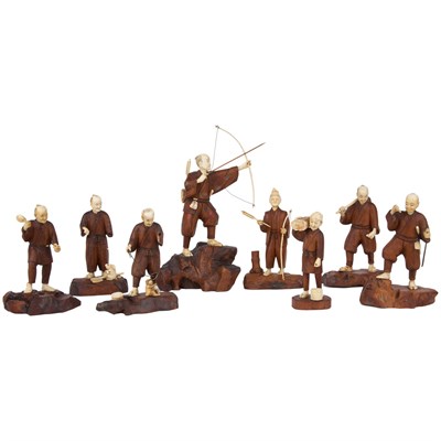 Lot 35 - Group of Eight Japanese Ivory and Boxwood...