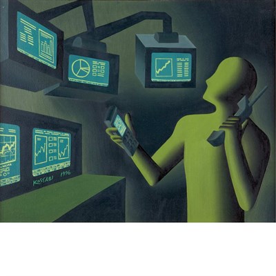 Lot 83 - Mark Kostabi American, b. 1960 Monitor Magic,...