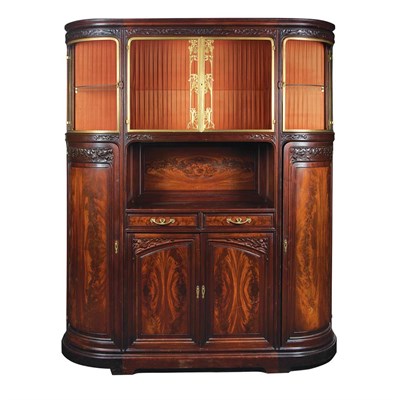 Lot 468 - French Art Nouveau Carved Mahogany Buffet...