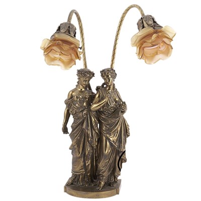 Lot 716 - French Gilt-Bronze Figural Group of Two...