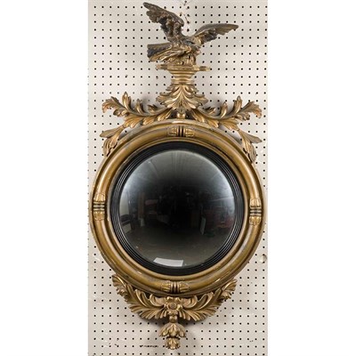 Lot 126 - Classical Gilt-Wood Convex Mirror Second...