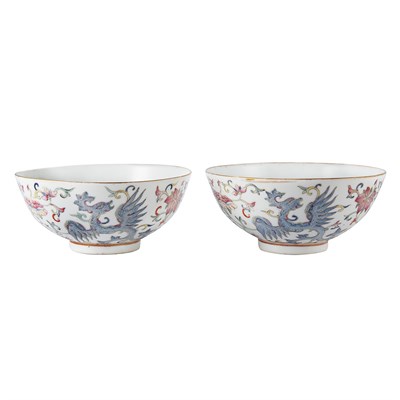 Lot 423 - Pair of Chinese Famille Rose Bowls Guangxu...