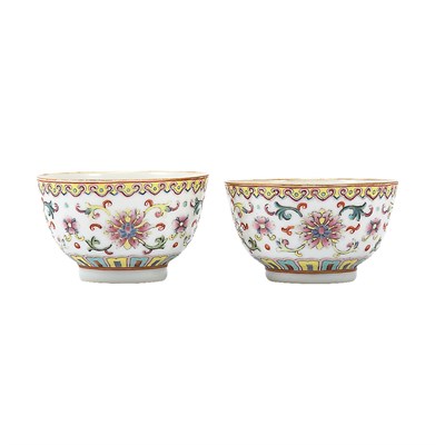 Lot 329 - Pair of Chinese Famille Rose Glazed Porcelain...