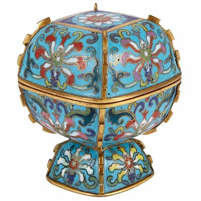 Lot 134 - Chinese Cloisonne Covered Box 19th Century Of...
