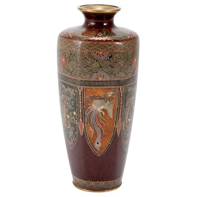 Lot 360 - Japanese Cloisonne Vase Meiji Period Height 6...