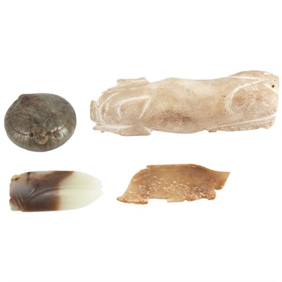 Lot 267 - Group of Four Chinese Archaic Jade Articles...