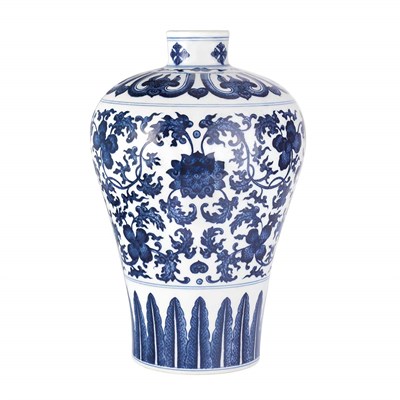 Lot 343 - Chinese Blue and White Glazed Meiping Qianlong...