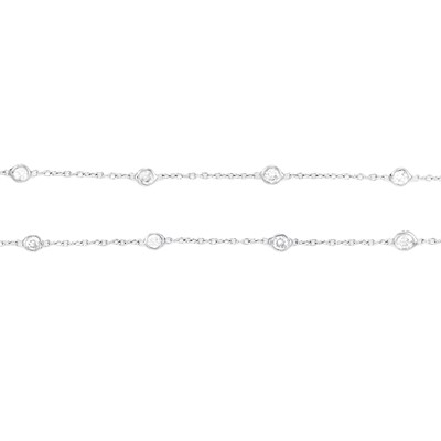 Lot 673 - Platinum and Diamond Chain Necklace