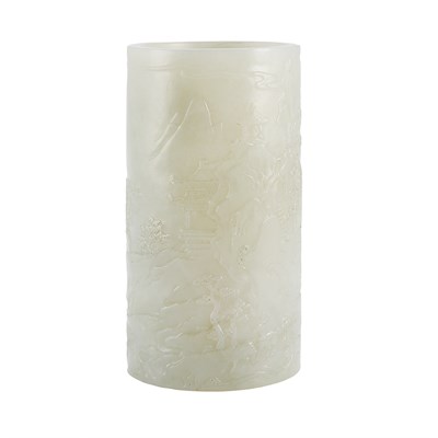 Lot 311 - Chinese Celadon Jade Brushpot 19th Century...