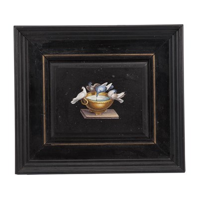 Lot 636 - Framed Micromosaic Plaque Depicting The Doves...