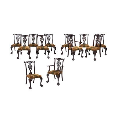Lot 533 - Set of Twelve Irish George II Style Mahogany...