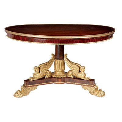 Lot 450 - Regency Parcel Gilt Rosewood Center Table...