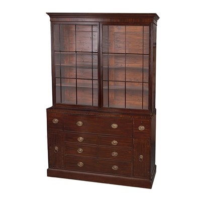 Lot 364 - George III Mahogany Bureau Bookcase Circa 1800...