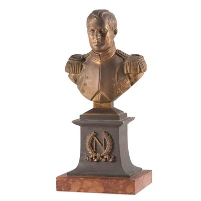 Lot 1361 - Gilt-Bronze Bust of Napoleon Modeled in...