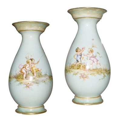 Lot 1381 - Pair of French Gilt and Polychrome Decorated...