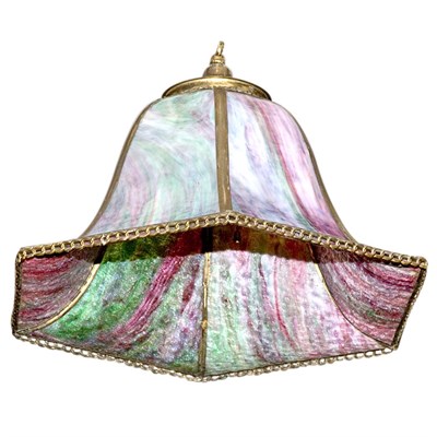 Lot 1309 - Handel Arts & Crafts Bent Slag Glass and...