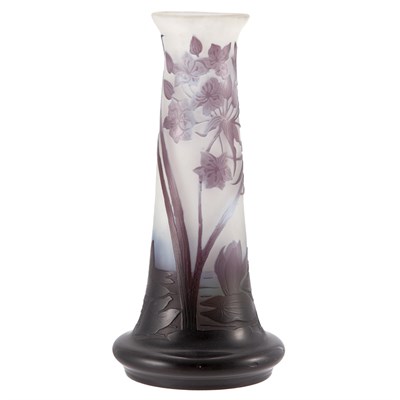 Lot 1307 - Galle Acid Etched Double Cameo Glass Vase...